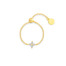 Anéis ROXI Prata 925 Sterling - Zircão Estrela Octogonal Ajustável para Mulheres