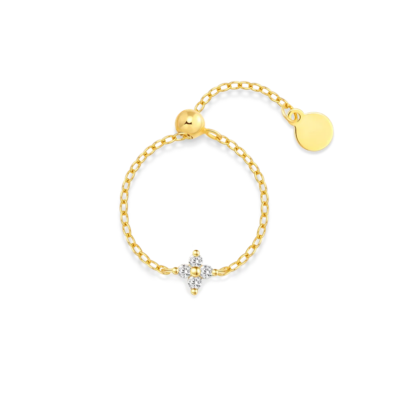 Anéis ROXI Prata 925 Sterling - Zircão Estrela Octogonal Ajustável para Mulheres