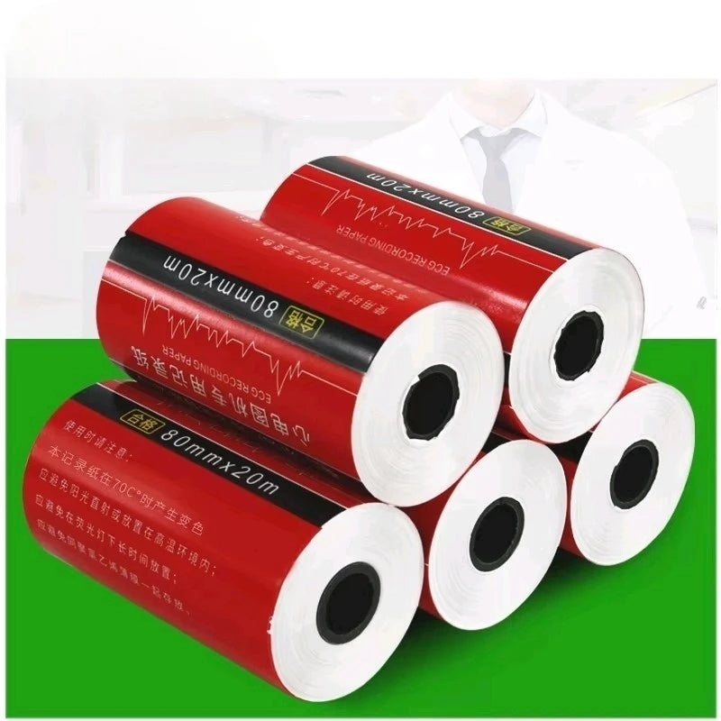 Papel Térmico para Eletrocardiograma Makeasy 50mm - 3 Derivações 20 Metros (Pack 10 Rolos)