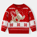 Camisola Natal Família 2025 - Rena Flocos Neve Pullover Malha Quente