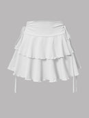 Saia Cor Sólida Verão 2025 - Cintura Alta Elástica Ajustada Moda