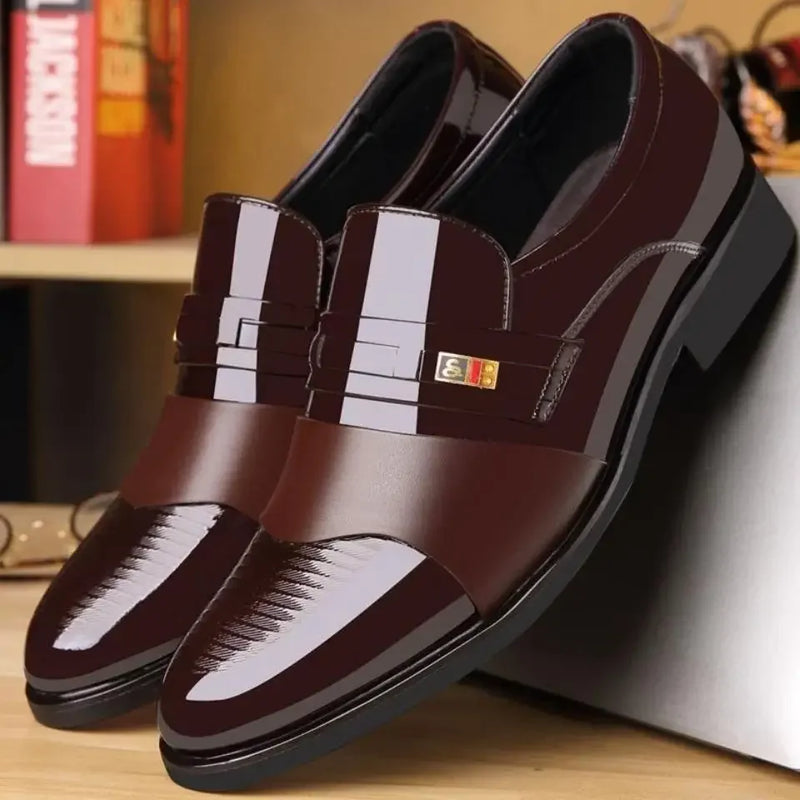 Sapatos Formais Masculinos Couro Minimalistas - Antiderrapantes Trabalho
