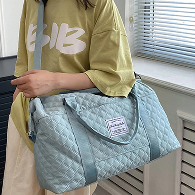 Saco de Viagem Dobrável Acolchoado - Bolsa Ginásio Yoga Separação Seco/Molhado
