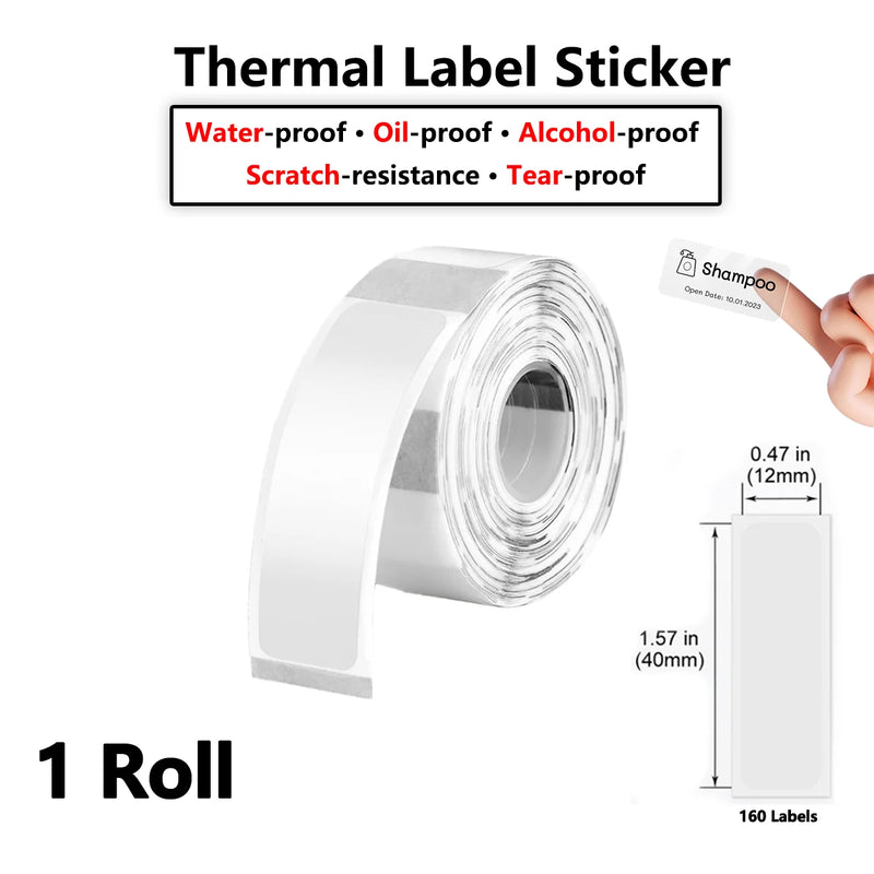 Etiquetas Térmicas D30 Multi-Tamanhos Impermeáveis - Adesivos para Organização Cozinha Escritório Cabos D30 Q30