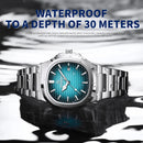Relógio Militar Masculino Quadrado 2025 - Aço Inoxidável Luminoso Impermeável