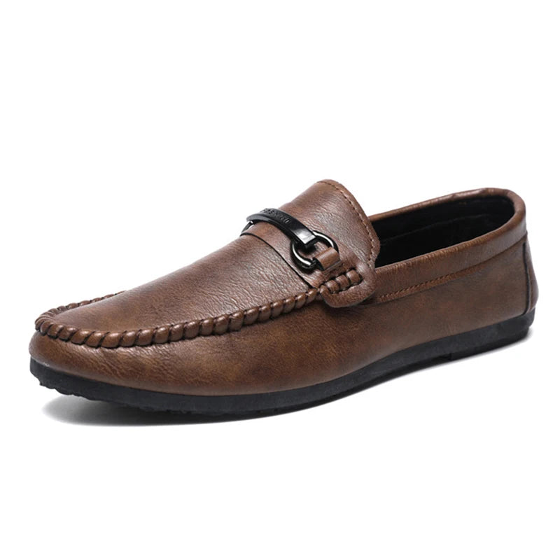 Mocassins Masculinos Couro Premium - Sapatos Casuais Confortáveis Respiráveis
