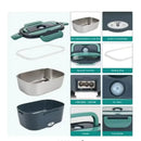Lunch Box Elétrica Aquecedor Portátil 2 Compartimentos - Marmita Térmica Carro Casa Escritório