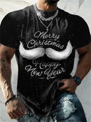 T-Shirt Natal Homem 3D Kawaii - Pai Natal DJ Colorida Harajuku Casual