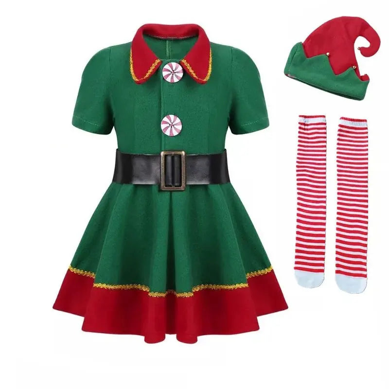 Fato Pai Natal 2024-2025 Criança - Traje Festa Natal Menino Menina São Nicolau