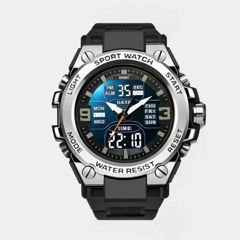 Relógio Masculino Luxo Quartzo - Duplo Movimento Impermeável com Luz Noturna