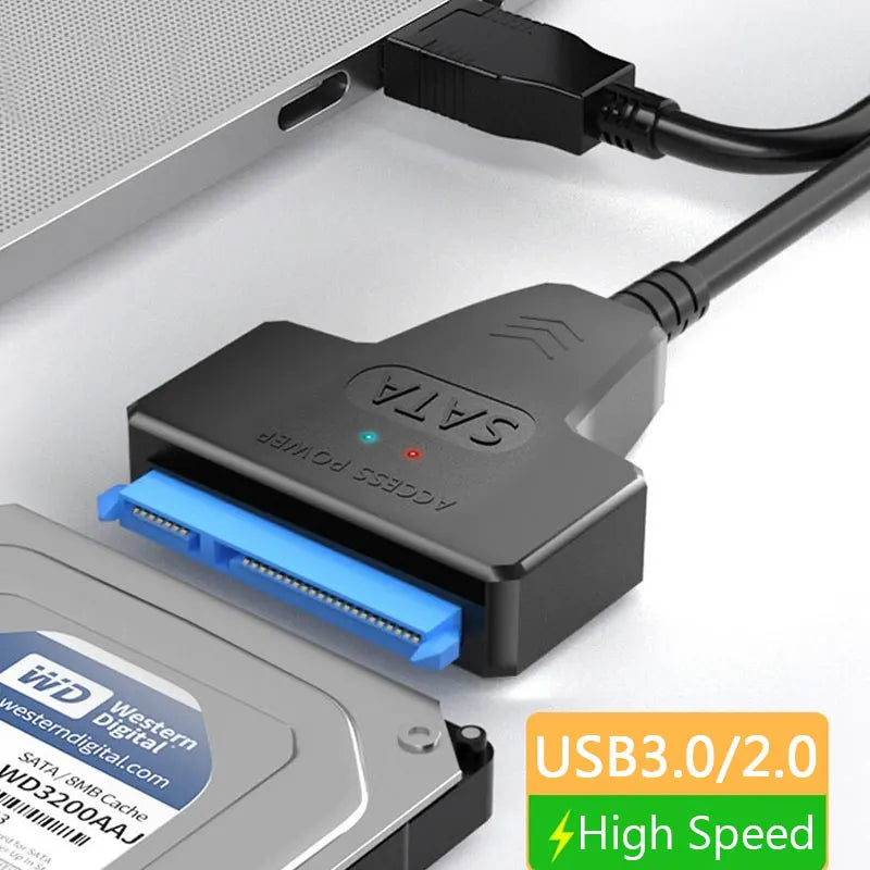 Cabo Adaptador SATA para USB 3.0 - 6 Gbps HDD SSD 2.5" Disco Externo