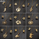 Conjunto Joias Aço Inoxidável - Colares Brincos Flores Bohemia para Homens e Mulheres