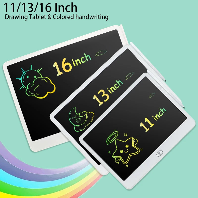 Tablet LCD Desenho 16/13/11 Polegadas - Brinquedo Educativo para Crianças 3-8 Anos