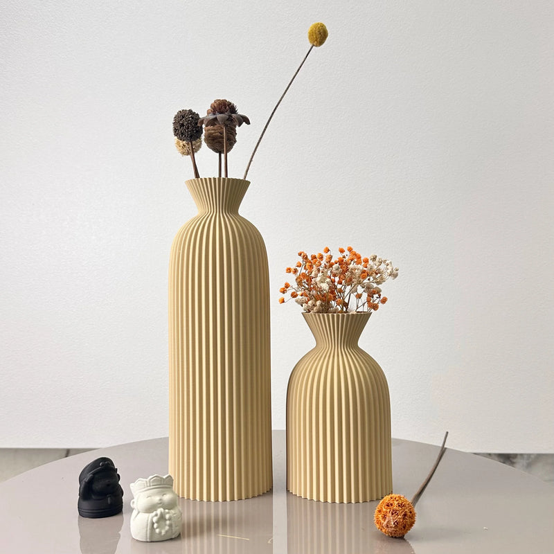 Conjunto 2 Vasos Decorativos Padrão Ondulado - Arte Moderna para Casa