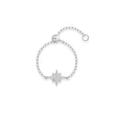 Anéis ROXI Prata 925 Sterling - Zircão Estrela Octogonal Ajustável para Mulheres
