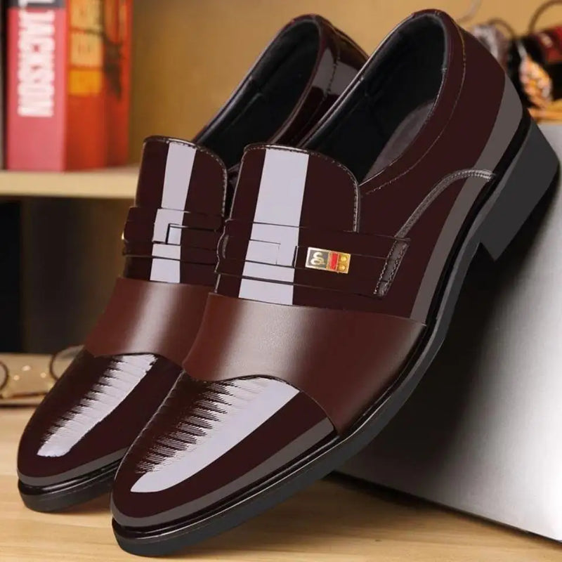 Sapatos Formais Masculinos Couro Minimalistas - Antiderrapantes Trabalho