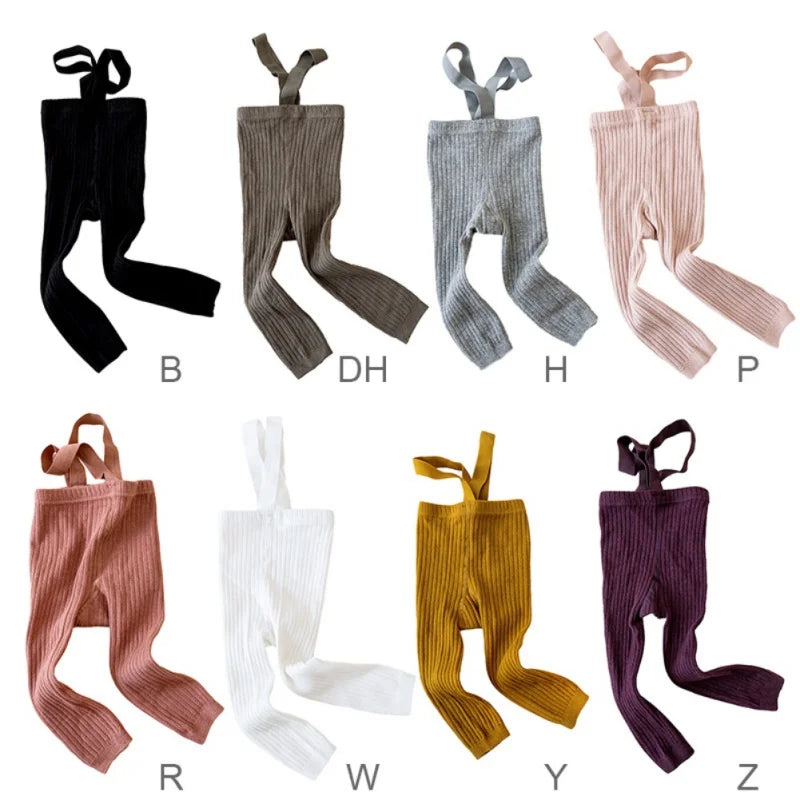 Collants Bebé Natal Suspensórios - Malha Cintura Alta Quentes Menino Menina