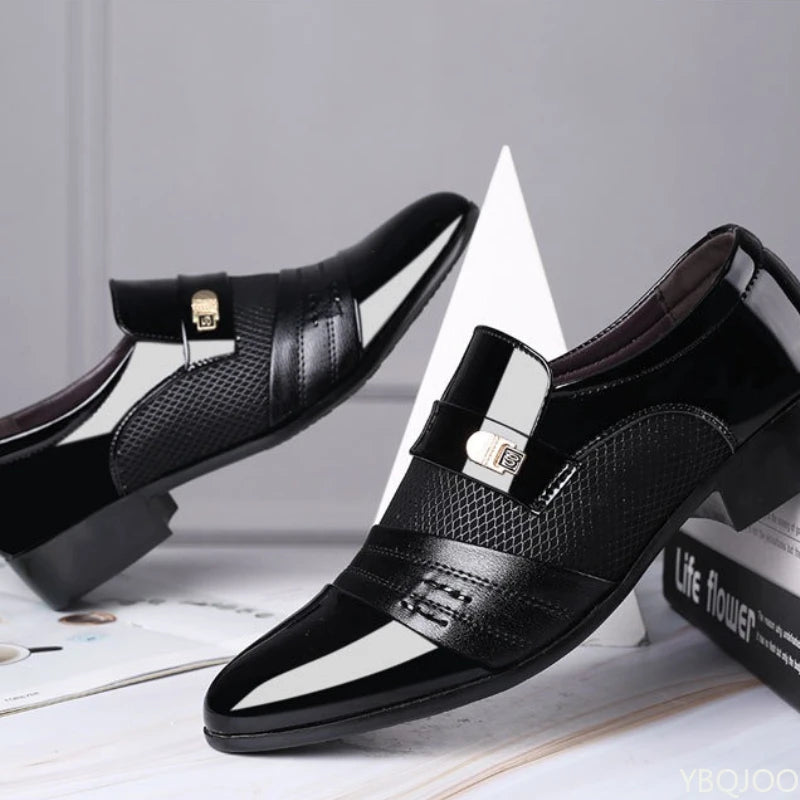 Sapatos Formais Masculinos Tamanho Grande - Elegantes Bico Pontiagudo Escritório