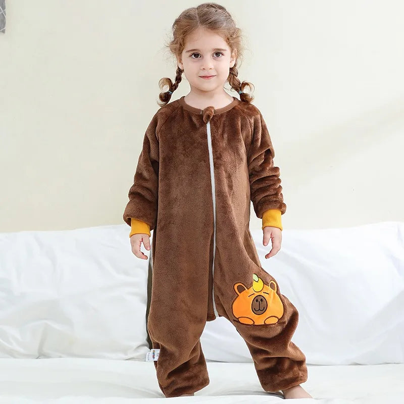 Pijama Natal Flanela Criança - Roupa Dormir Quente Inverno Menino Menina 1-6T