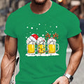 T-Shirt Natal Cerveja Humor - Reinbeer Pai Natal Luzes Xmas Festa Streetwear
