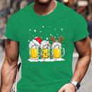 T-Shirt Natal Cerveja Humor - Reinbeer Pai Natal Luzes Xmas Festa Streetwear