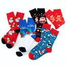 Meias Natal Unissexo Pack 3/6/8/12 Pares - Pai Natal Flocos Neve Presente