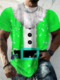 T-Shirt Natal Homem 3D Kawaii - Pai Natal DJ Colorida Harajuku Casual