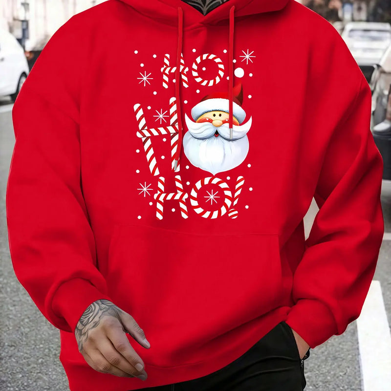 Hoodie Natal 2025 Pai Natal HO HO HO - Sweatshirt Confortável Inverno Homem