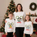 Pijamas Disney Mickey Minnie Natal - Conjunto Família Algodão Sweatshirt Casual