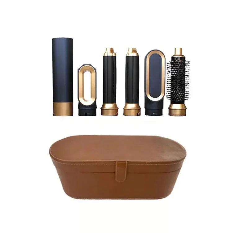 5-in-1 Professional Hair Dryer Brush - Styling Set with Hot Air Curler, Straightener & Volumizer - Complete Kit