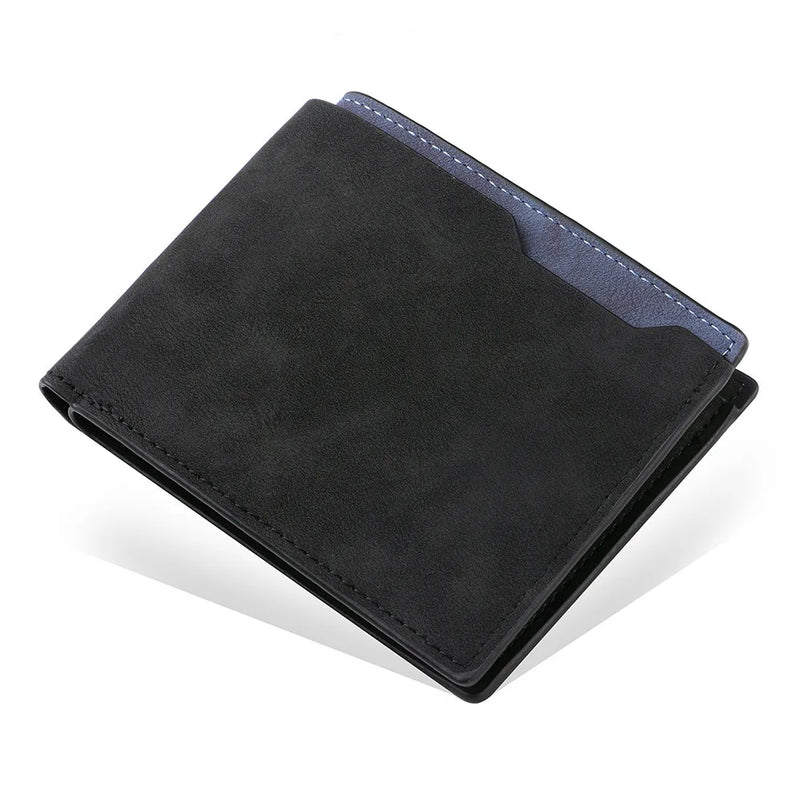 Carteira Masculina Couro Hipster - Compartimento Moedas Dobrável Luxo