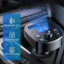 Transmissor FM Bluetooth 5.0 para Carro - MP3 Player Dual USB Carregador Rápido