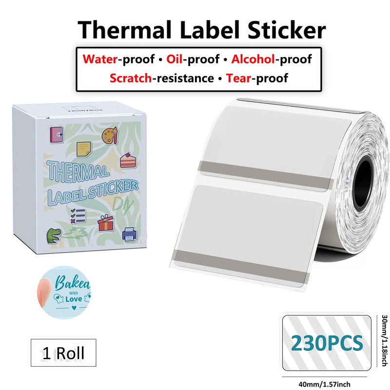 Etiquetas Térmicas Transparentes Phomemo M110 - 40x30mm Coloridas para Impressora M110/M220/M221/M120/M200