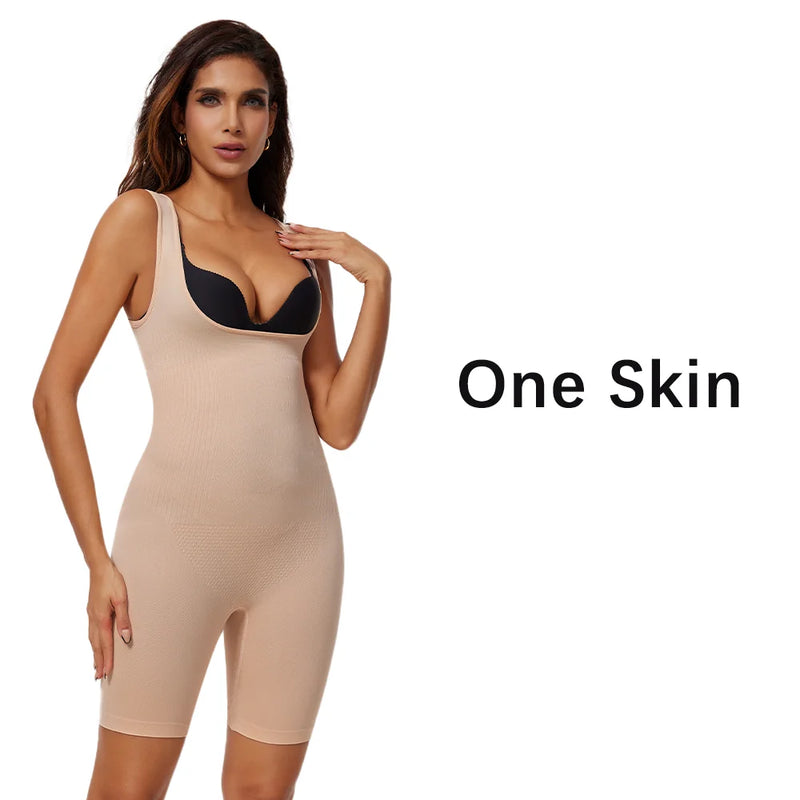 Body Modelador Feminino com Shorts - Controlo Abdominal e Realce de Glúteos