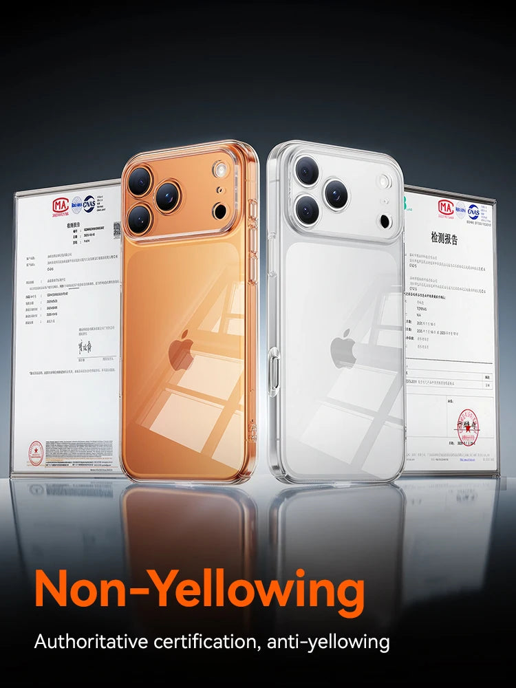 Capa Joyroom iPhone 17/16 Pro Max - Transparente Anti-Amarelamento Proteção Lente