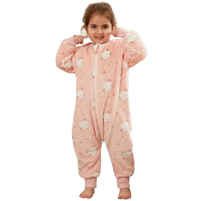 Pijama Natal Flanela Criança - Roupa Dormir Quente Inverno Menino Menina 1-6T