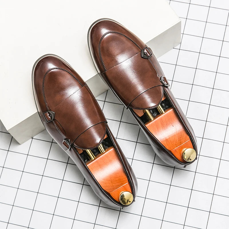 Sapatos Formais Masculinos Couro Premium - Mocassins Elegantes Casamento