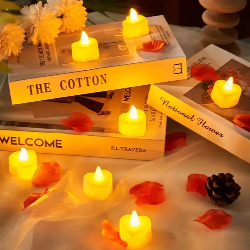 Velas LED Formato Coração Sem Chama - Decoração Romântica Casamento e Festas