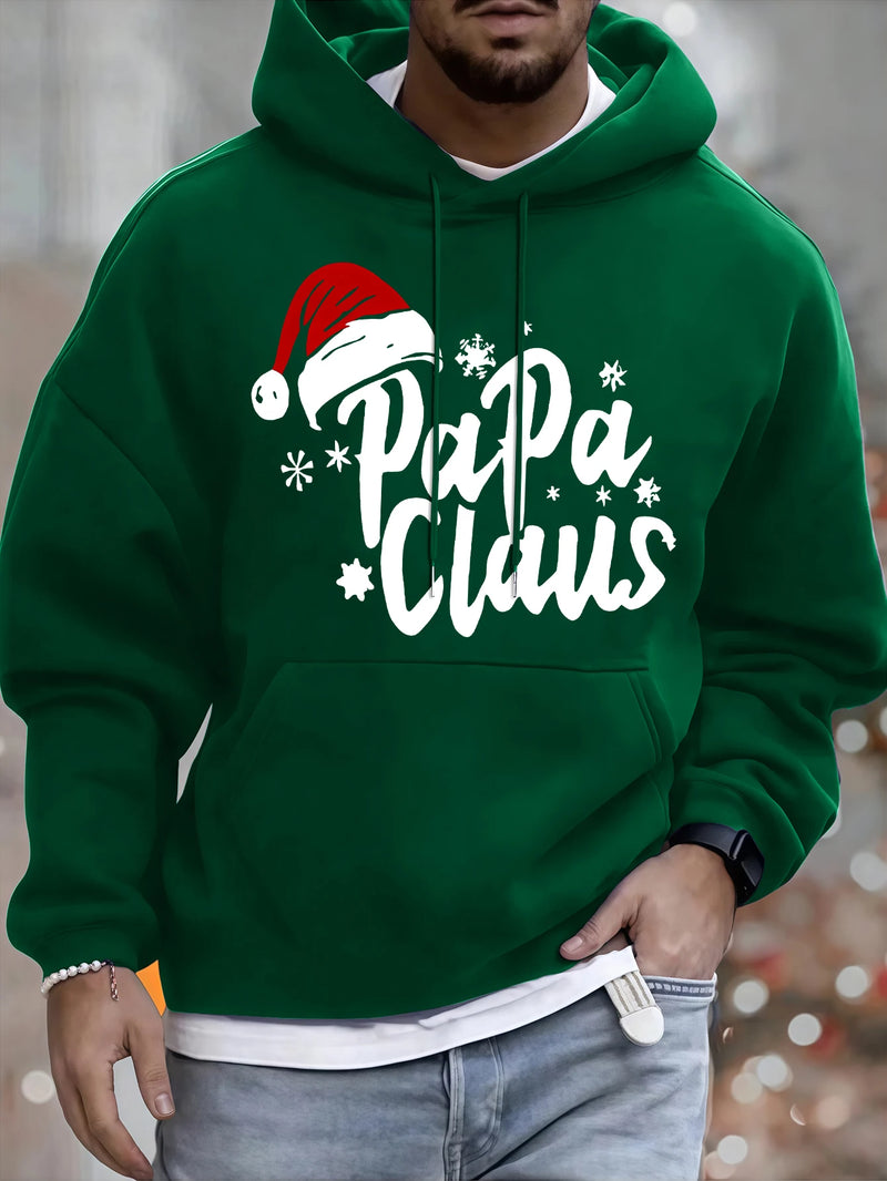 Hoodie Natal 2025 Pai Natal HO HO HO - Sweatshirt Confortável Inverno Homem
