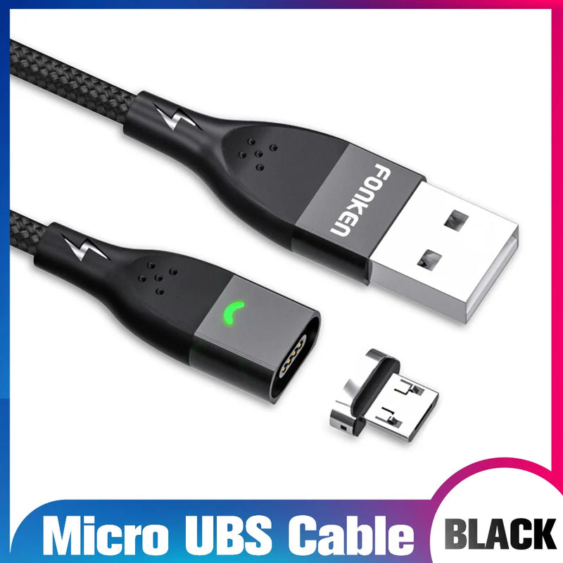 Cabo Magnético FONKEN USB-C - Carregamento Rápido Universal