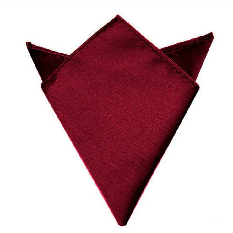 Lenços de Bolso Masculinos Luxo - Cores Sólidas Branco Preto Vermelho Poliéster 22x22cm