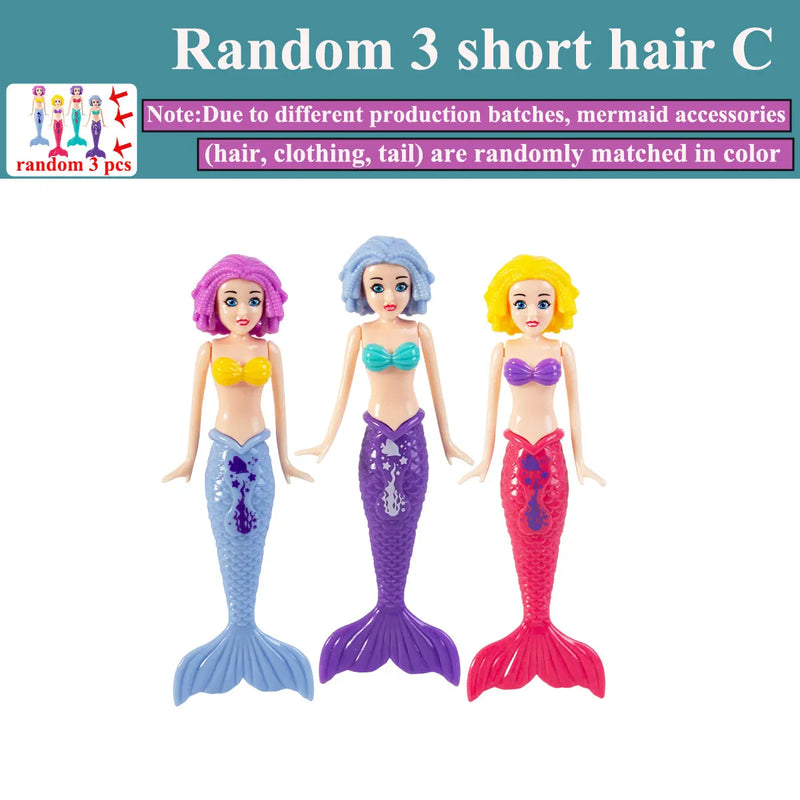 Brinquedos Sereia Mergulho 2/3/4 Peças - Coloridos À Prova de Água para Piscina Presente Crianças