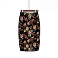 Saia Bodycon Estampado Flores Vintage - Midi Elegante Lápis Ajustada