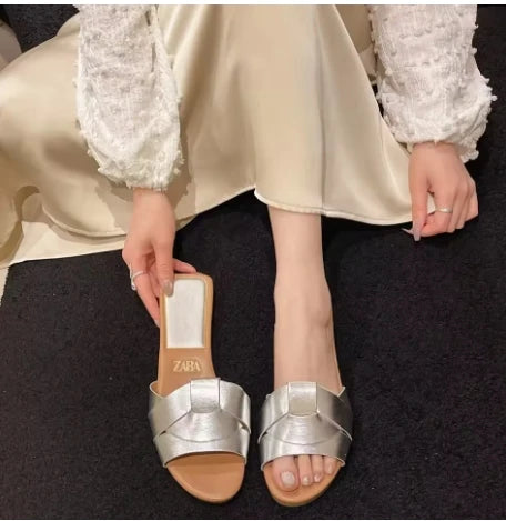 Sandálias Femininas Luxo Designer 2025 - Chinelos Praia Confortáveis Sola Macia