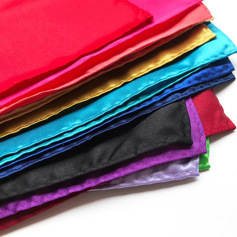 Lenços de Bolso Masculinos Luxo - Cores Sólidas Branco Preto Vermelho Poliéster 22x22cm
