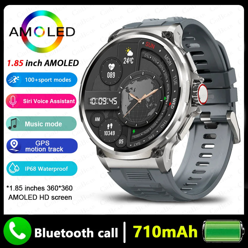 Smartwatch GPS Desportivo 1.85" AMOLED - Bateria 710mAh com Bluetooth
