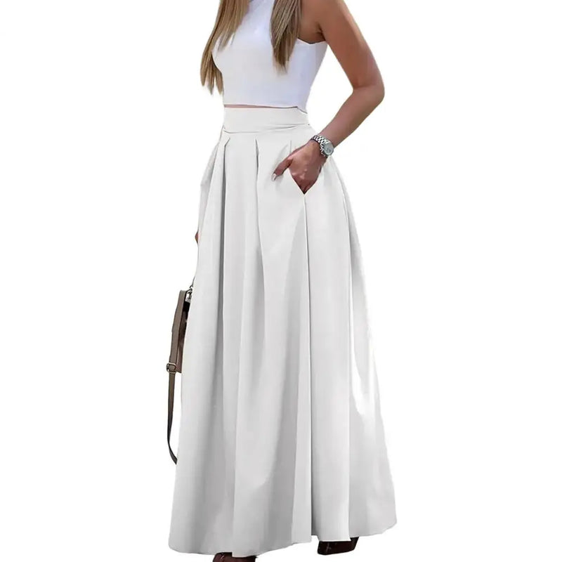 Saia Maxi Elegante Cintura Alta - Tecido Respirável Ajustada para Festas