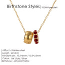 Colar eManco Aço Inoxidável com Anel - Pedra Nascimento Redonda Joias Femininas