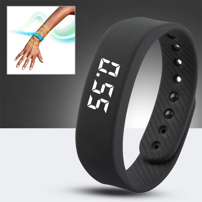 LED Digital Smart Wristbands Waterproof Smart Clock Smartband With Running Pedometer Monitor Smart Band Vibration Alarm Reminder