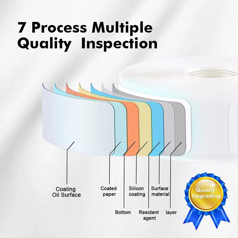 Rolo de Etiquetas Térmicas Adesivas Niimbot 2 Polegadas - Papel Colorido Impermeável para Impressora B1 B21